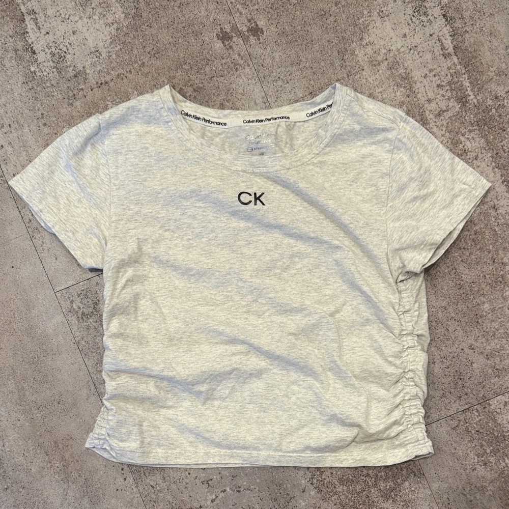 Calvin Klein Performance Heather Gray Short Sleeve Tee
